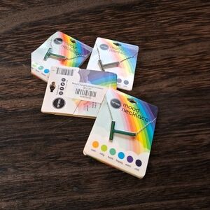 Mood Necklace with Color-Changing Pendant Set Of 4 Letter T 18"